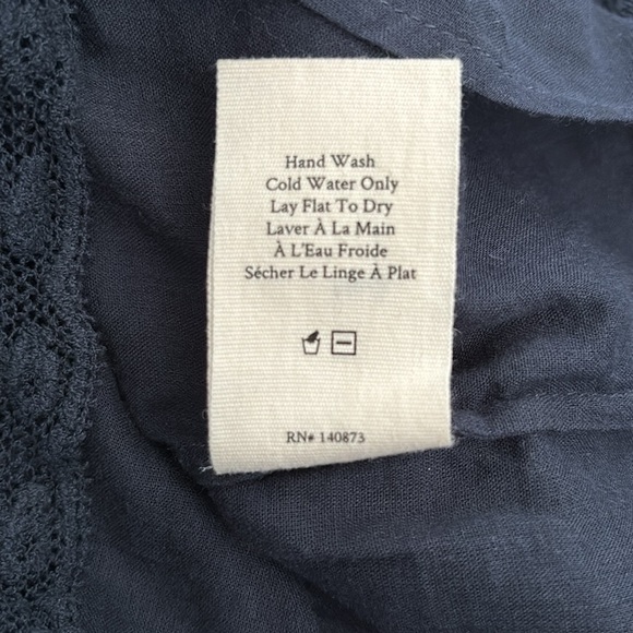 LOVE SHACK FANCY Navy Blue Cotton Short Dress Size Medium - Picture 5 of 8